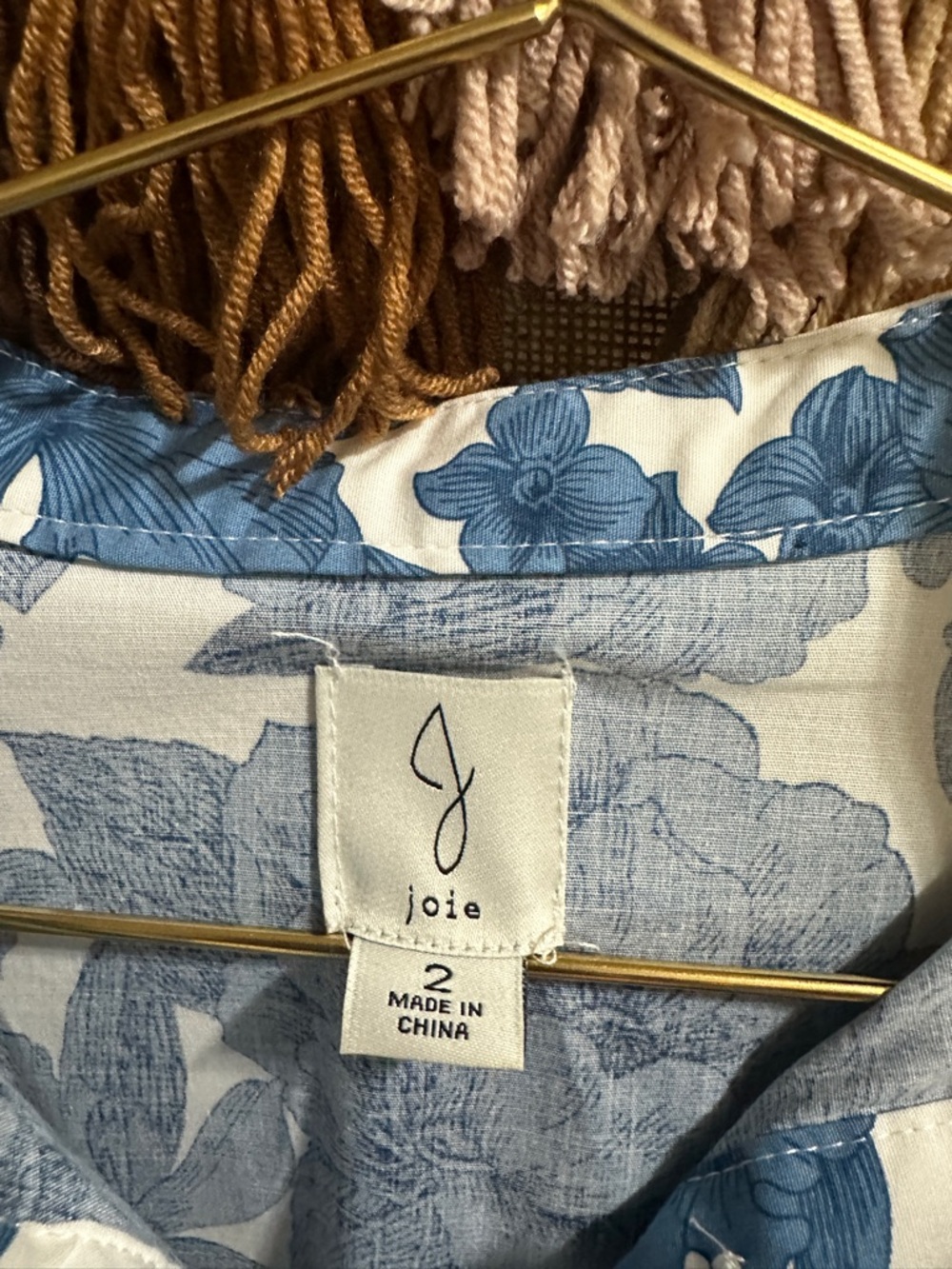Joie Blue and White Floral Belted Dress - Picture 3 of 3